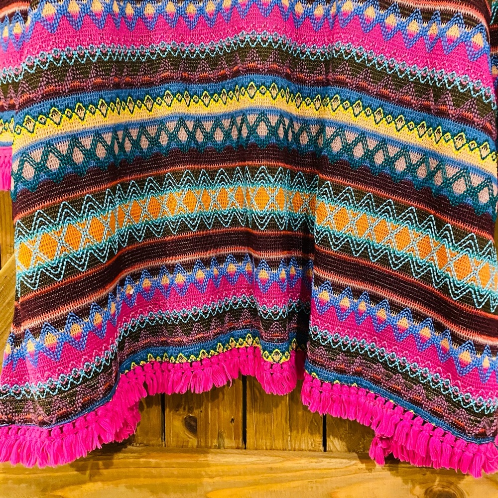 Ruby Yaya Bright Fringed Boho Cardigan Small/Medium - Picture 8 of 13
